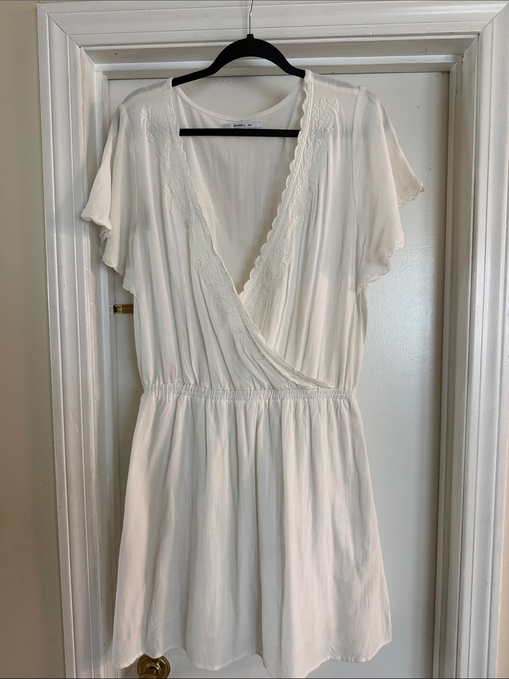 O'Neill Ivory Wrap-Front Lace-Trim Chemise